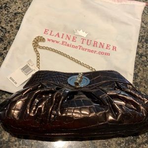 NEW - Elaine Turner purse/clutch - bronze color